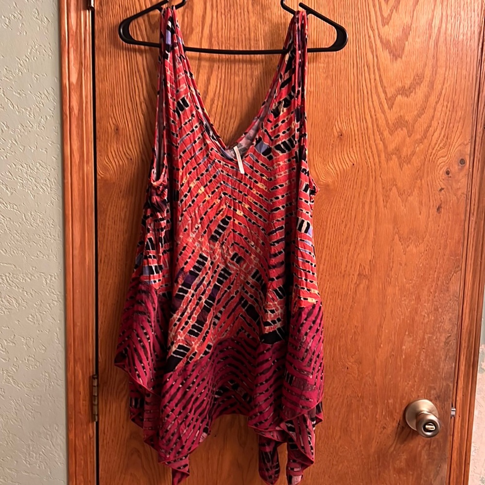 Orange and black free people tank top